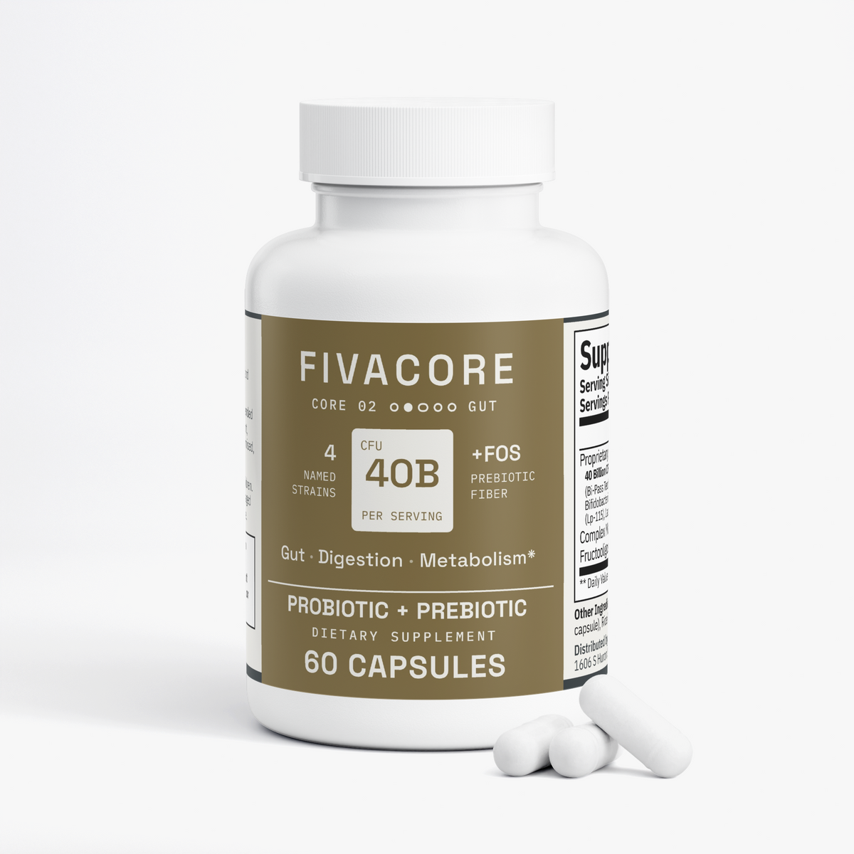 FivaCore Probiotic 40 Billion with Prebiotics