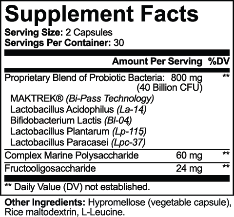 FivaCore Probiotic 40 Billion with Prebiotics