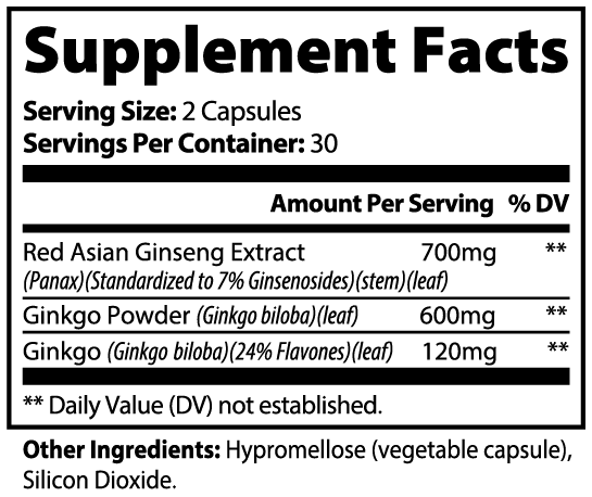FivaCore Ginkgo Biloba & Ginseng